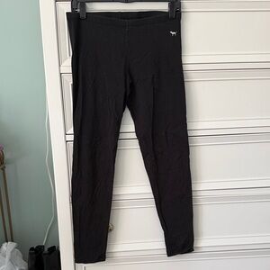 Vintage Y2K Victoria’s Secret PINK Black Leggings with Dog Logo